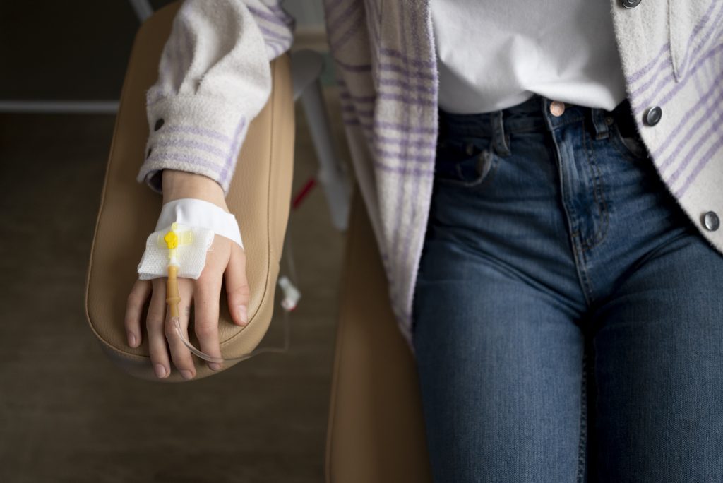 Stock photo of a patient getting chemotherapy