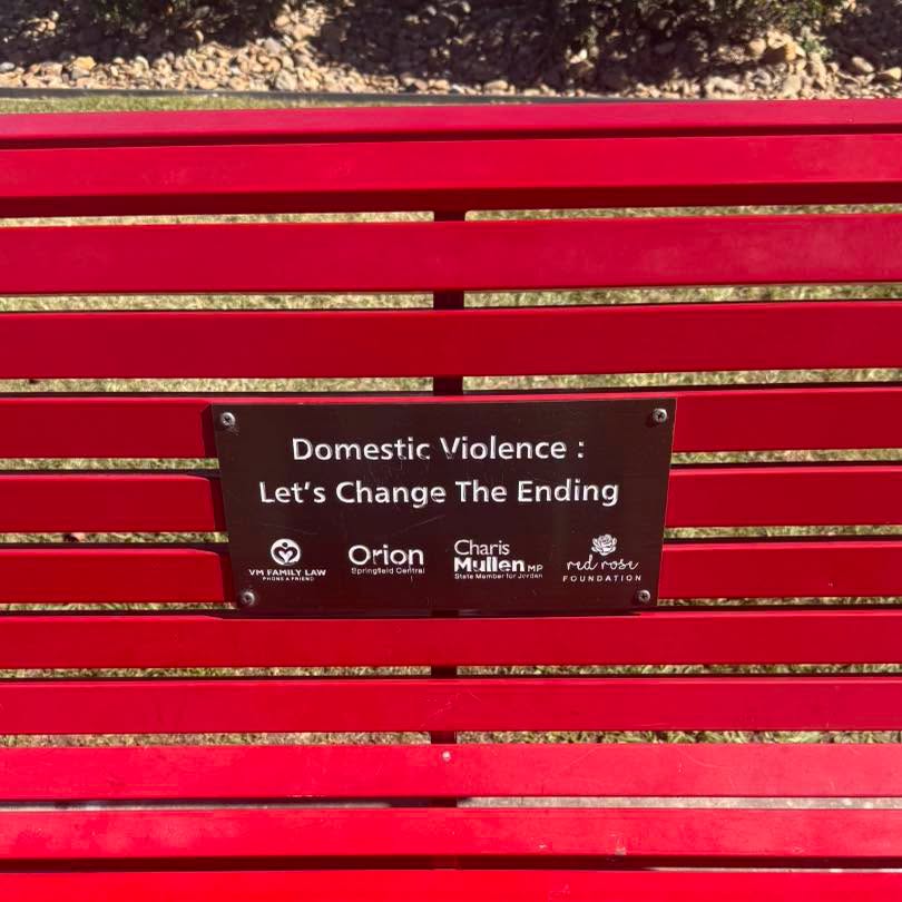 Red Bench at Orion in Springfield