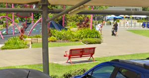 Red Bench at Orion in Springfield