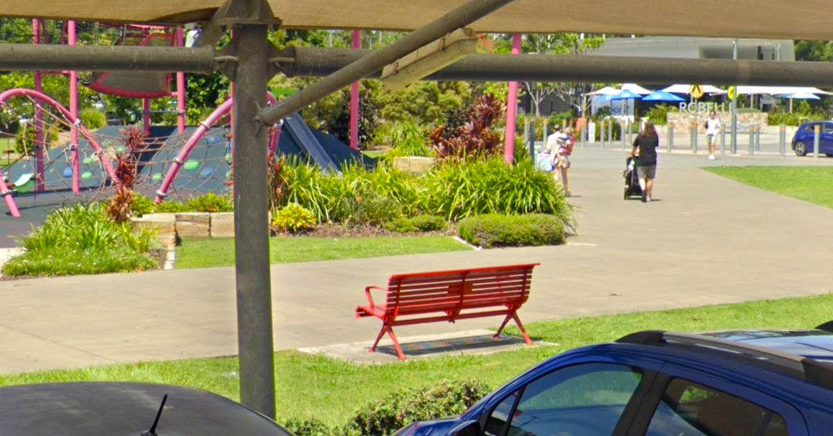 Red Bench at Orion in Springfield